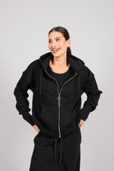 IN-BLACK ZIP-UP HOODIE – Felpa con cappuccio e zip