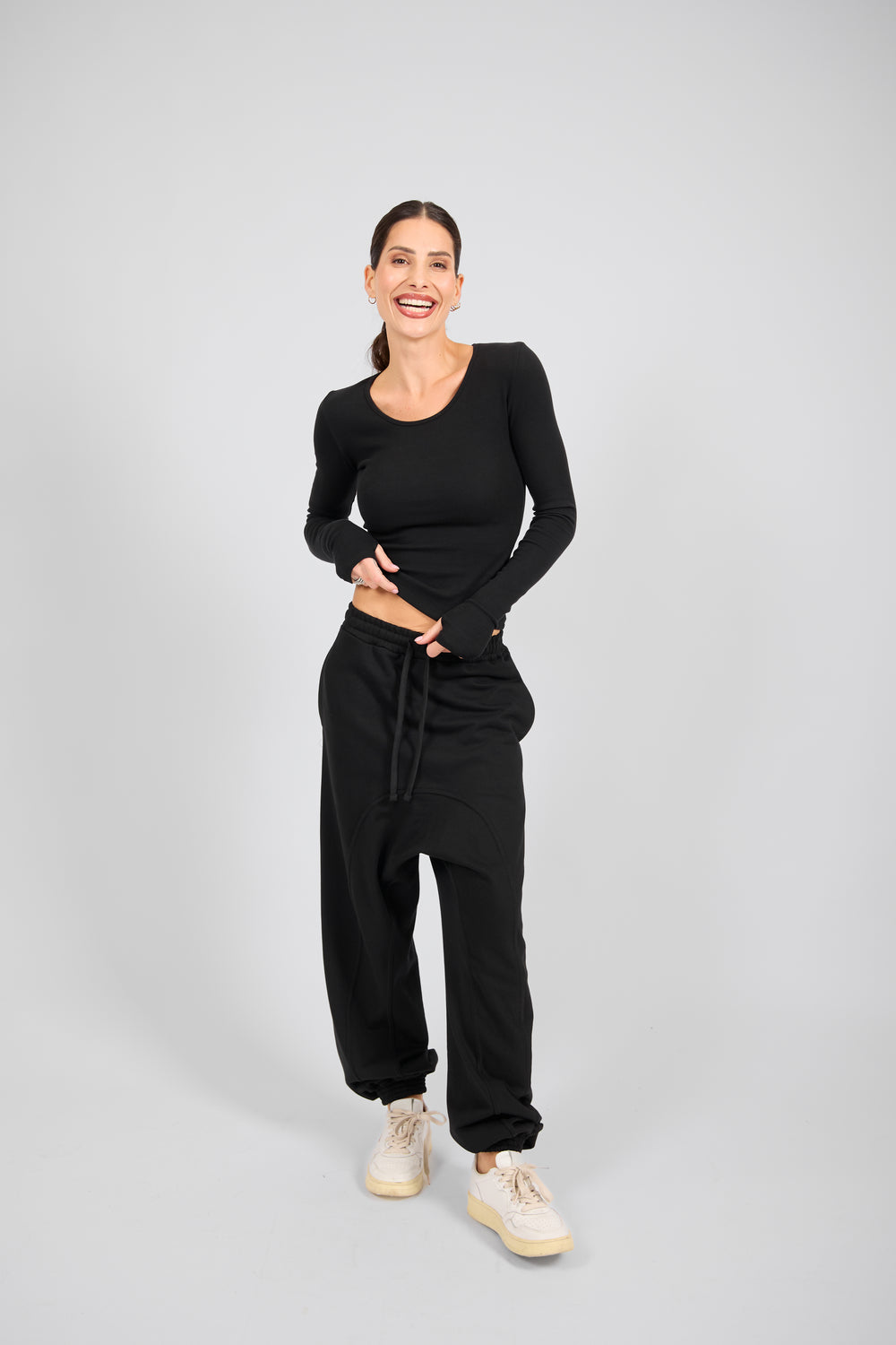 BLACKOUT DROP-CROTCH PANTS – Drop crotch trousers 